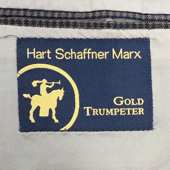 Hart Schaffner Marx HSM Gold Trumpeter Mens Size 42XL Sport Coat Microcheck - Picture 12 of 16